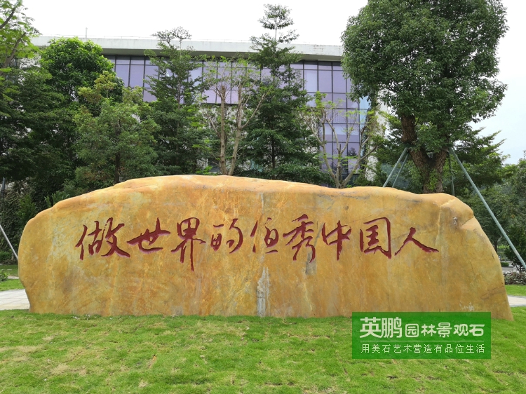 热烈庆祝华中师范大学龙岗附属中学做世界的优秀中国人刻字石