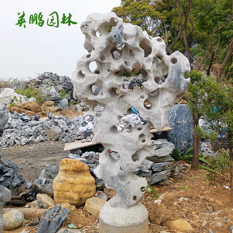 深圳园林景观白太湖石 自然窟窿石 庭院装饰假山造景石